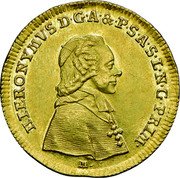 Austria 2 Ducat 1773 M KM# 440 Salzburg Archbishopric Trade Coinage coin obverse Austria 2 Ducat 1773 M KM# 440 Salzburg Archbishopric Trade Coinage coin obverse
