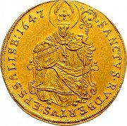 Austria 2 Ducat (Paris von Lodron) KM# 122 SANCTVS RVDBERTVS EPS SALISB coin reverse Austria 2 Ducat (Paris von Lodron) KM# 122 SANCTVS RVDBERTVS EPS SALISB coin reverse