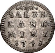 Austria 2 Kreuzer Jakob Ernst von Liechtenstein 1745 error date KM# 342 SALZB LAND MINZ 1745 coin reverse Austria 2 Kreuzer Jakob Ernst von Liechtenstein 1745 error date KM# 342 SALZB LAND MINZ 1745 coin reverse