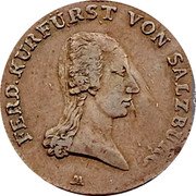 Austria 2 Pfenning Ferdinand Prince-elector Salzburg 1804 KM# 490 FERD KURFÜRST VON SALZBURG coin obverse Austria 2 Pfenning Ferdinand Prince-elector Salzburg 1804 KM# 490 FERD KURFÜRST VON SALZBURG coin obverse