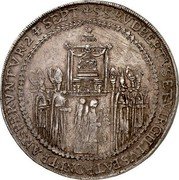 Austria 2 Thaler Consecration of St Rupert Cathedral of Salzburg 1628 KM# A111 SS RVPERTVS ET VIRGILIVS PATRONI TRANSFERVNTVR 24 SEPT coin reverse Austria 2 Thaler Consecration of St Rupert Cathedral of Salzburg 1628 KM# A111 SS RVPERTVS ET VIRGILIVS PATRONI TRANSFERVNTVR 24 SEPT coin reverse