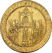 Austria 20 Ducat Paris von Lodron Consecration 1628 KM# 137 SS RVPERTVS ET VIRGILIUVS PATRONI TRANSFERVNTVR 24 SEPT coin reverse Austria 20 Ducat Paris von Lodron Consecration 1628 KM# 137 SS RVPERTVS ET VIRGILIUVS PATRONI TRANSFERVNTVR 24 SEPT coin reverse