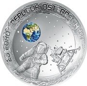 Austria 20 Euro 50th Anniversary of the Moon Landing 2019 20 EURO REPUBLIK OSTERREICH 2019 coin obverse Austria 20 Euro 50th Anniversary of the Moon Landing 2019 20 EURO REPUBLIK OSTERREICH 2019 coin obverse
