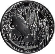 Austria 20 Euro (Above the clouds - Reaching for the Sky) REPUBLIK ÖSTERREICH 20 EURO 2020 coin obverse