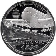 Austria 20 Euro (Above the clouds - Reaching for the Sky) AIRBUS A380 coin reverse