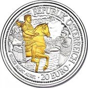 Austria 20 Euro (Rome on the Danube - Vindobona. Gilded) REPUBLIK ÖSTERREICH VINOBONA 2010 TP KAISER MARC AUREL 20 EURO coin obverse Austria 20 Euro (Rome on the Danube - Vindobona. Gilded) REPUBLIK ÖSTERREICH VINOBONA 2010 TP KAISER MARC AUREL 20 EURO coin obverse