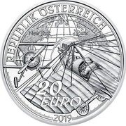 Austria 20 Euro (Toward the sky - The Advent of Powered Flight) REPUBLIK ÖSTERREICH 20 EURO 2019 coin obverse Austria 20 Euro (Toward the sky - The Advent of Powered Flight) REPUBLIK ÖSTERREICH 20 EURO 2019 coin obverse