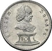 Austria 20 Kreuzer Sigismund von Schrattenbach 1755 KM# 378 SAGISM D G A & P S 20 coin obverse