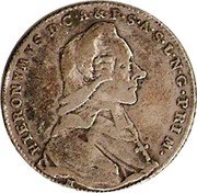 Austria 20 Kreuzer Hieronymus von Colloredo 1786 M KM# 431 HIERONYMVS D G A & P S A S L N G PRIM coin obverse Austria 20 Kreuzer Hieronymus von Colloredo 1786 M KM# 431 HIERONYMVS D G A & P S A S L N G PRIM coin obverse
