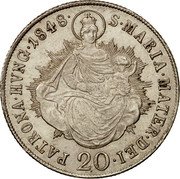 Austria 20 Kreuzer (Ferdinand I) S∙MARIA∙MATER∙DEI 20 PATRONA∙HVND∙1848∙ coin reverse Austria 20 Kreuzer (Ferdinand I) S∙MARIA∙MATER∙DEI 20 PATRONA∙HVND∙1848∙ coin reverse