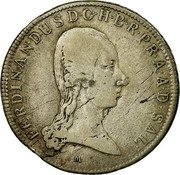 Austria 20 Kreuzer Ferdinand III of Austria-Tuscany 1805 M KM# 496 FERDINANDUS D G H B R PR A A D SAL coin obverse Austria 20 Kreuzer Ferdinand III of Austria-Tuscany 1805 M KM# 496 FERDINANDUS D G H B R PR A A D SAL coin obverse