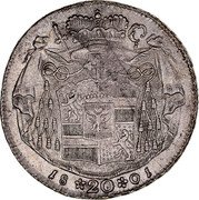 Austria 20 Kreuzer Hieronymus von Colloredo 1801 M KM# 460 17 92 20 coin reverse Austria 20 Kreuzer Hieronymus von Colloredo 1801 M KM# 460 17 92 20 coin reverse