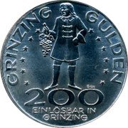 Austria 200 Schilling (Grinzing Gulden) X# Tn8 GRINZING GULDEN EINLÖSBAR IN GRINZING 200 coin obverse Austria 200 Schilling (Grinzing Gulden) X# Tn8 GRINZING GULDEN EINLÖSBAR IN GRINZING 200 coin obverse