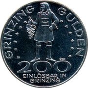 Austria 200 Schilling (Grinzing Gulden) X# Tn6 GRINZING GULDEN 200 EINLÖSBAR IN GRINZING coin obverse Austria 200 Schilling (Grinzing Gulden) X# Tn6 GRINZING GULDEN 200 EINLÖSBAR IN GRINZING coin obverse