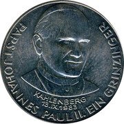 Austria 200 Schilling (John Paul II) X# Tn1 PAPST JOHANNES PAUL II.EIN GRINZINGER KAHLENBERG 13.IX.1983 coin reverse Austria 200 Schilling (John Paul II) X# Tn1 PAPST JOHANNES PAUL II.EIN GRINZINGER KAHLENBERG 13.IX.1983 coin reverse