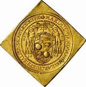 Austria 25 Ducat Max Gandolf von Kuenburg 1668 KM# 212 MAXIMIL : GANDOLPH9 D : G : ARCHIEPS : SALISB : SE : AP : LE : S : R : I : PR : 16 68 coin obverse Austria 25 Ducat Max Gandolf von Kuenburg 1668 KM# 212 MAXIMIL : GANDOLPH9 D : G : ARCHIEPS : SALISB : SE : AP : LE : S : R : I : PR : 16 68 coin obverse