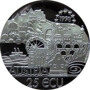 Austria 25 ECU (Joseph Haydn) X# 31 1998 25 ECU AUSTRIA coin obverse