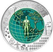 Austria 25 Euro Anthropocene 2018 Special Uncirculated CO2 01 PET coin reverse Austria 25 Euro Anthropocene 2018 Special Uncirculated CO2 01 PET coin reverse