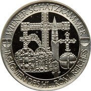 Austria 25 Euro Imperial Treasury, Vienna 1998 In Sets only X# 48 INSIGNIEN DES HL. RÖM. REICHES WIENER SCHATZKAMMER coin reverse Austria 25 Euro Imperial Treasury, Vienna 1998 In Sets only X# 48 INSIGNIEN DES HL. RÖM. REICHES WIENER SCHATZKAMMER coin reverse