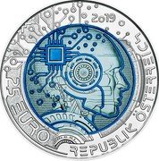 Austria 25 Euro (Robot - Processor) 2019 25 EURO REPUBLIK ÖSTERREICH coin obverse Austria 25 Euro (Robot - Processor) 2019 25 EURO REPUBLIK ÖSTERREICH coin obverse