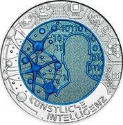 Austria 25 Euro (Robot - Processor) KÜNSTLICHE INTELLIGENZ coin reverse Austria 25 Euro (Robot - Processor) KÜNSTLICHE INTELLIGENZ coin reverse