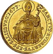Austria 3 Ducat Maximilian Gandolph 1673 KM# 220 SANCTVS RVDBERTVS EPS SALISBVRG 1673 coin reverse Austria 3 Ducat Maximilian Gandolph 1673 KM# 220 SANCTVS RVDBERTVS EPS SALISBVRG 1673 coin reverse