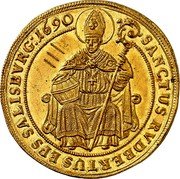 Austria 3 Ducat Johann Ernst von Thun 1690 KM# 275 SANCTUS RVDBERTUS EPS SALISBVRG 1690 coin reverse Austria 3 Ducat Johann Ernst von Thun 1690 KM# 275 SANCTUS RVDBERTUS EPS SALISBVRG 1690 coin reverse