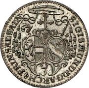 Austria 3 Kreuzer Sigismund von Schrattenbach 1754 KM# 375 SIGISMUND D G ARCH & PRIN SAL SALN coin obverse Austria 3 Kreuzer Sigismund von Schrattenbach 1754 KM# 375 SIGISMUND D G ARCH & PRIN SAL SALN coin obverse