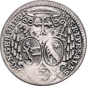 Austria 3 Kreuzer Sigismund von Schrattenbach 1755 KM# 382 S R I PR SAL S S A 3 ERG N GEH PRIM 17 55 coin reverse