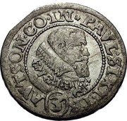 Austria 3 Kreuzer (Paul Sixtus I) KM# 5 PAVL . SIXT . TR 3 AVTSON . CO . IN . coin obverse Austria 3 Kreuzer (Paul Sixtus I) KM# 5 PAVL . SIXT . TR 3 AVTSON . CO . IN . coin obverse