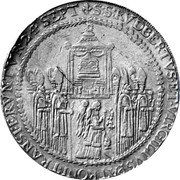 Austria 3 Thaler Paris von Lodron 1628 KM# 114 SS RVPERTVS ET VIRGILIUVS PATRONI TRANSFERVNTVR 24 SEPT coin reverse