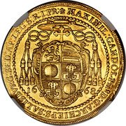 Austria 4 Ducat Max Gandolf von Kuenburg 1668 KM# 197 ⁕ MAXIMIL : GANDOLPH9 D : G : ARCHIEPS : SALISBVRG : SED : AP : LEG : S : R : I : PR : 16 68 coin obverse Austria 4 Ducat Max Gandolf von Kuenburg 1668 KM# 197 ⁕ MAXIMIL : GANDOLPH9 D : G : ARCHIEPS : SALISBVRG : SED : AP : LEG : S : R : I : PR : 16 68 coin obverse