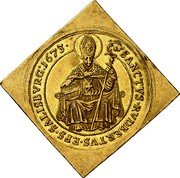 Austria 4 Ducat Max Gandolf von Kuenburg 1673 KM# 225 SANTVS.RVDBERTVS.EPS.SALISBVRG:1673 coin reverse Austria 4 Ducat Max Gandolf von Kuenburg 1673 KM# 225 SANTVS.RVDBERTVS.EPS.SALISBVRG:1673 coin reverse