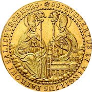 Austria 4 Ducat Johann Ernst 1687 KM# 258 SS RVDBERTUS ET VIRGILIUS PATRONI SALISBVRGENSES coin reverse Austria 4 Ducat Johann Ernst 1687 KM# 258 SS RVDBERTUS ET VIRGILIUS PATRONI SALISBVRGENSES coin reverse