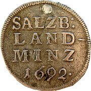 Austria 4 Kreuzer Johann Ernst von Thun 1692 KM# 277 SALZB: LAND- MINZ 1692. coin reverse Austria 4 Kreuzer Johann Ernst von Thun 1692 KM# 277 SALZB: LAND- MINZ 1692. coin reverse