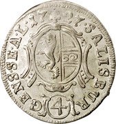 Austria 4 Kreuzer Franz Anton von Harrach 1727 KM# 315 17 18 SALISBVR (4) GENS SE A L coin reverse Austria 4 Kreuzer Franz Anton von Harrach 1727 KM# 315 17 18 SALISBVR (4) GENS SE A L coin reverse