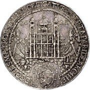 Austria 4 Thaler Paris von Lodron Consecration 1628 KM# 116 ECCLES METROP SALISB DEDICATVR 25 SEPT APARIDE ARCHIE 1628 coin obverse Austria 4 Thaler Paris von Lodron Consecration 1628 KM# 116 ECCLES METROP SALISB DEDICATVR 25 SEPT APARIDE ARCHIE 1628 coin obverse