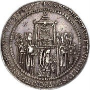 Austria 4 Thaler Paris von Lodron Consecration 1628 KM# 116 SS RVPERTVS ET VIRGILIUVS PATRONI TRANSFERVNTVR 24 SEPT coin reverse Austria 4 Thaler Paris von Lodron Consecration 1628 KM# 116 SS RVPERTVS ET VIRGILIUVS PATRONI TRANSFERVNTVR 24 SEPT coin reverse