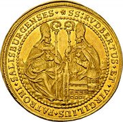 Austria 5 Ducat Max Gandolf von Kuenburg 1668 KM# 198 SS RVDBERTVS ET VIRGILIUS PATRONI SALISBVRGENSES coin reverse Austria 5 Ducat Max Gandolf von Kuenburg 1668 KM# 198 SS RVDBERTVS ET VIRGILIUS PATRONI SALISBVRGENSES coin reverse
