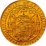 Austria 5 Ducat Johann Ernst 1687 KM# 259 16 87 IOAN ERNESTUS D G ARCHIEP ET PR PS SALISB S SED AP LEG coin obverse Austria 5 Ducat Johann Ernst 1687 KM# 259 16 87 IOAN ERNESTUS D G ARCHIEP ET PR PS SALISB S SED AP LEG coin obverse