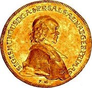 Austria 5 Ducat Sigismund von Schrattenbach 1759 FMK KM# 396 SIGISMUNDUS D G A&PR SAL NAI GER PRIMAS coin obverse Austria 5 Ducat Sigismund von Schrattenbach 1759 FMK KM# 396 SIGISMUNDUS D G A&PR SAL NAI GER PRIMAS coin obverse