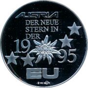 Austria 5 ECU (Membership in E.U.) X# 25 AUSTRIA DER NEUE STERN IN DER 1995 EU coin reverse