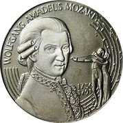 Austria 5 ECU W. A. Mozart 1996 Proof X# 27 1756 1791 WOLFGANG AMADEUS MOZART coin reverse