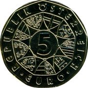 Austria 5 Euro KM# 3164A Republic REPUBLIK ÖSTERREICH 5 EURO coin obverse