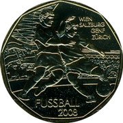 Austria 5 Euro KM# 3163A Republic WIEN SALZBURG GENF ZÜRICH FUSBALL 2008 coin reverse