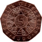 Austria 5 Euro Easter horses 2020  REPUBLIK ÖSTERREICH 5 EURO coin obverse