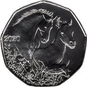 Austria 5 Euro Easter horses 2020  BU in folder 2020 coin reverse