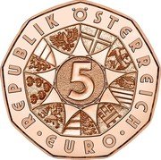 Austria 5 Euro (Happiness is a bird) REPUBLIC ÖSTERR€ICH ∙ EURO ∙ 5 coin obverse Austria 5 Euro (Happiness is a bird) REPUBLIC ÖSTERR€ICH ∙ EURO ∙ 5 coin obverse