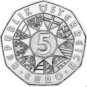Austria 5 Euro (Happiness is a bird) REPUBLIK ÖSTERREICH EURO 5 coin obverse Austria 5 Euro (Happiness is a bird) REPUBLIK ÖSTERREICH EURO 5 coin obverse
