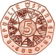 Austria 5 Euro (Janus (January)) REPUBLIK ÖSTERREICH EURO coin obverse